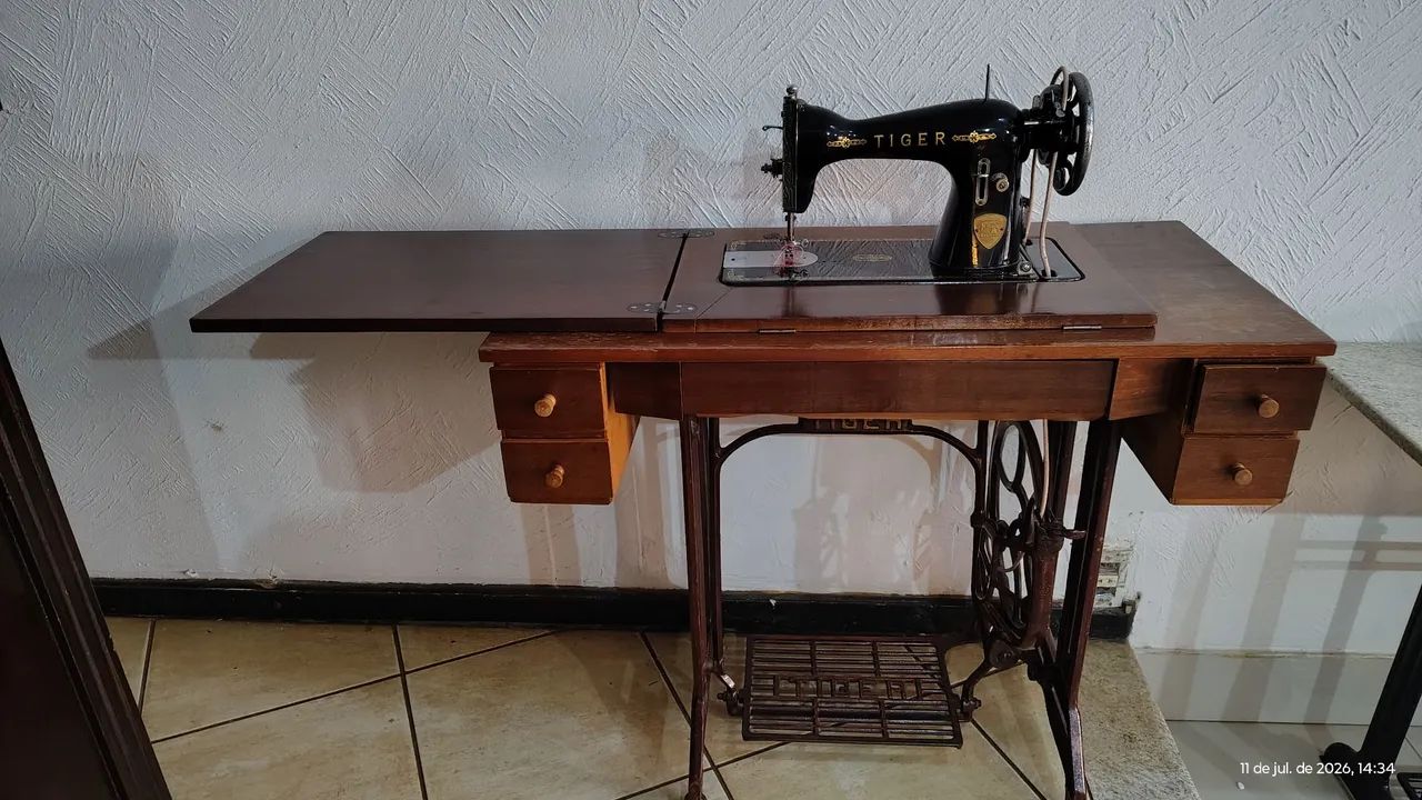 Máquina de costura Tiger, original, relíquia de coleção 