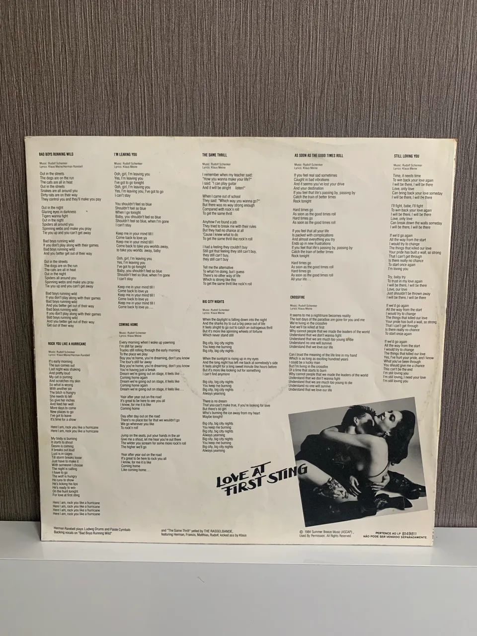 LP Scorpions - Love At First Sting (Com Encarte) - Vinil - Foto 3