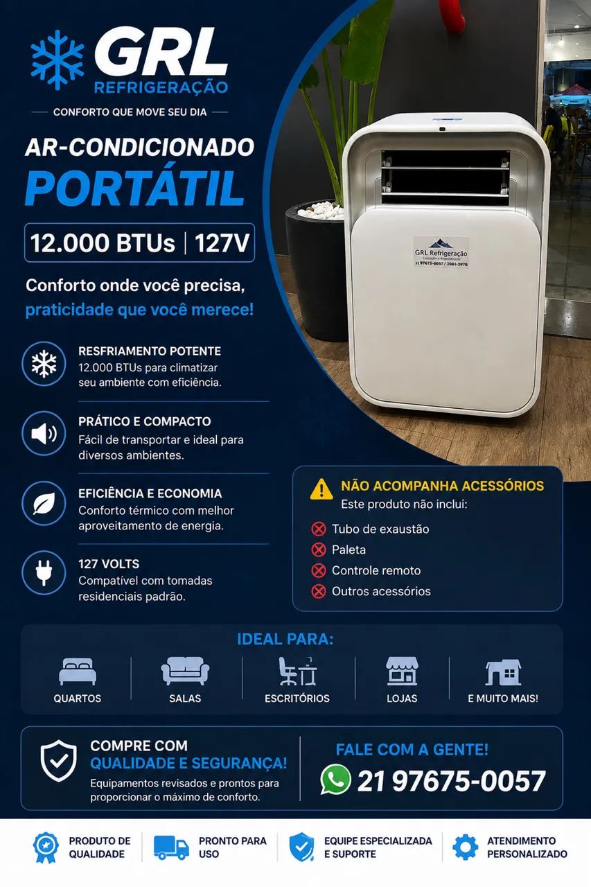 Ar condicionado portátil 12.000 Btus