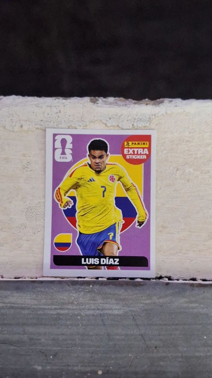 Figurinha Extra Legend Copa 2026 Luis Díaz Roxa Original - Foto 2