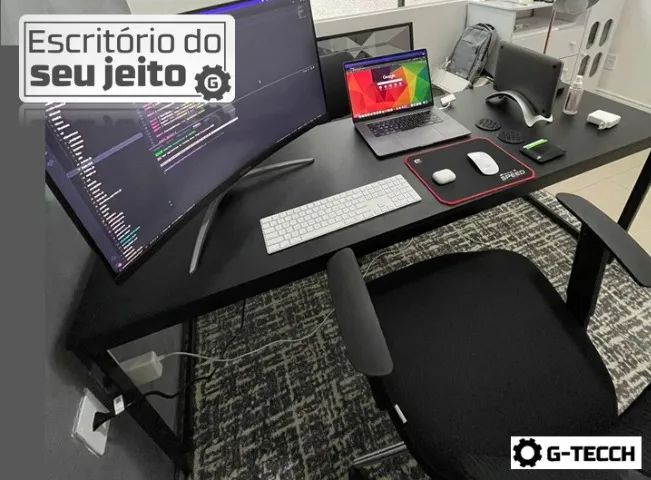Escrivaninha Reforçada 1,80m NOVA Mesa Multiuso para Computador Notebook Home Office Birô - Foto 2