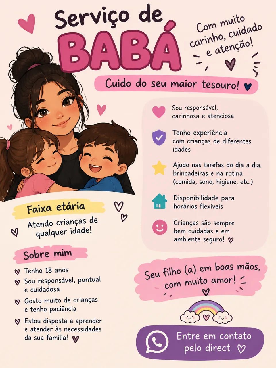 Babá diária ou meio período 