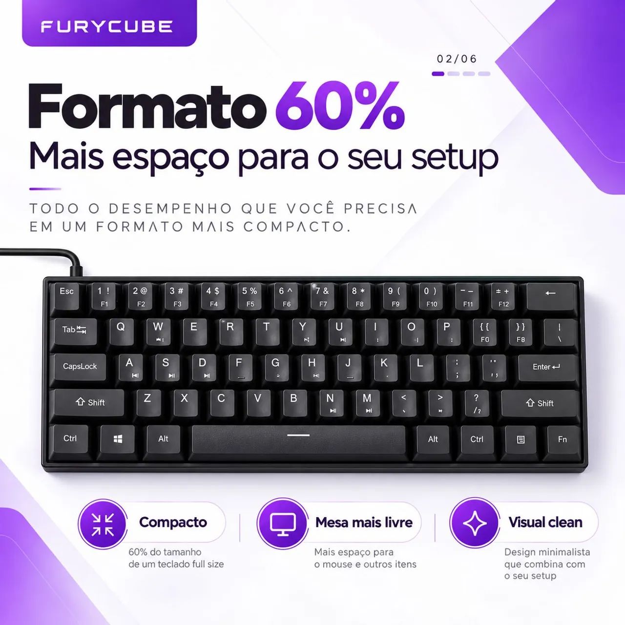 Furycube 60% BLUE switch - Foto 2