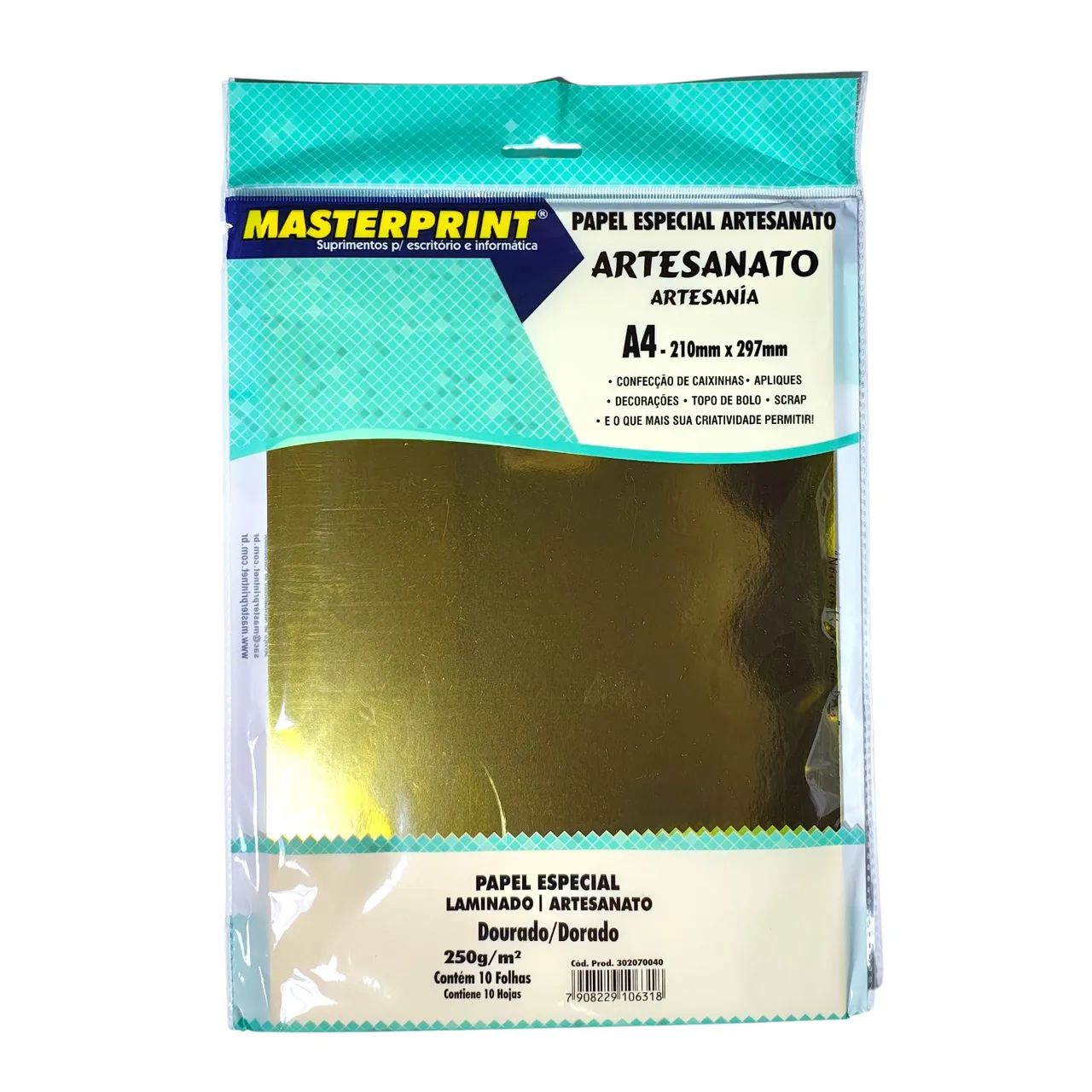 Papel Lamicote Dourado 250g