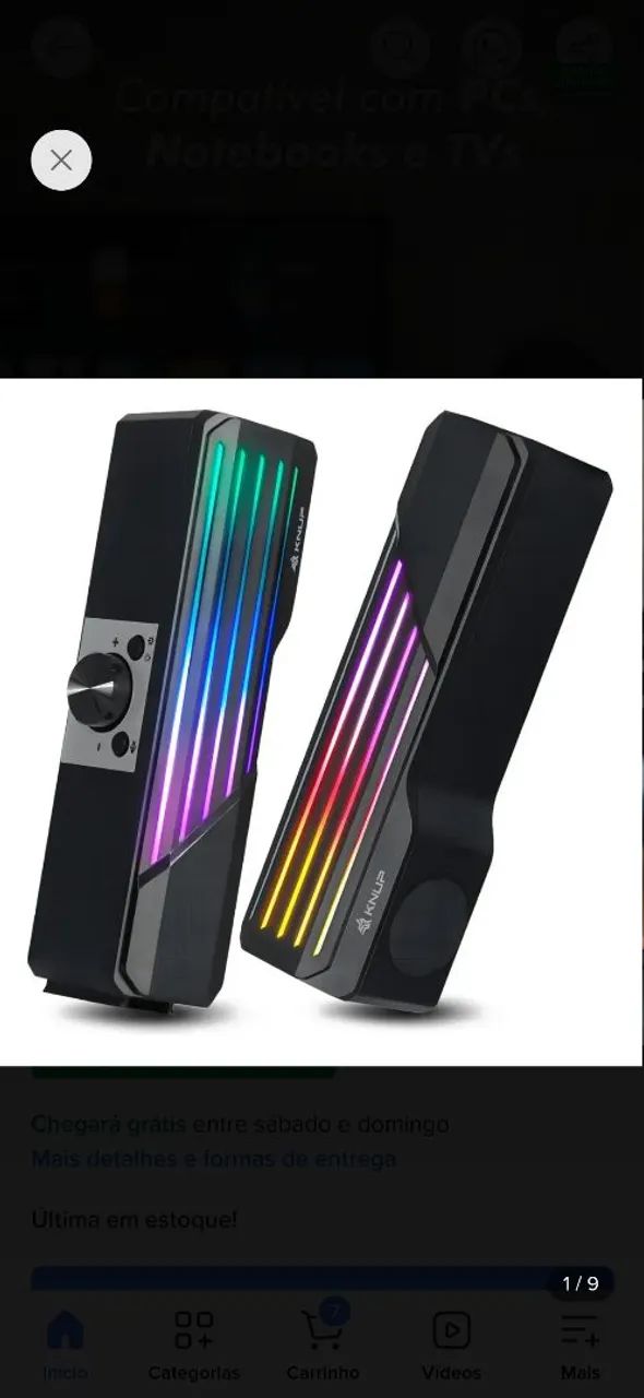 Caixa som soundbar Gamer/Pc,notebook/Tv