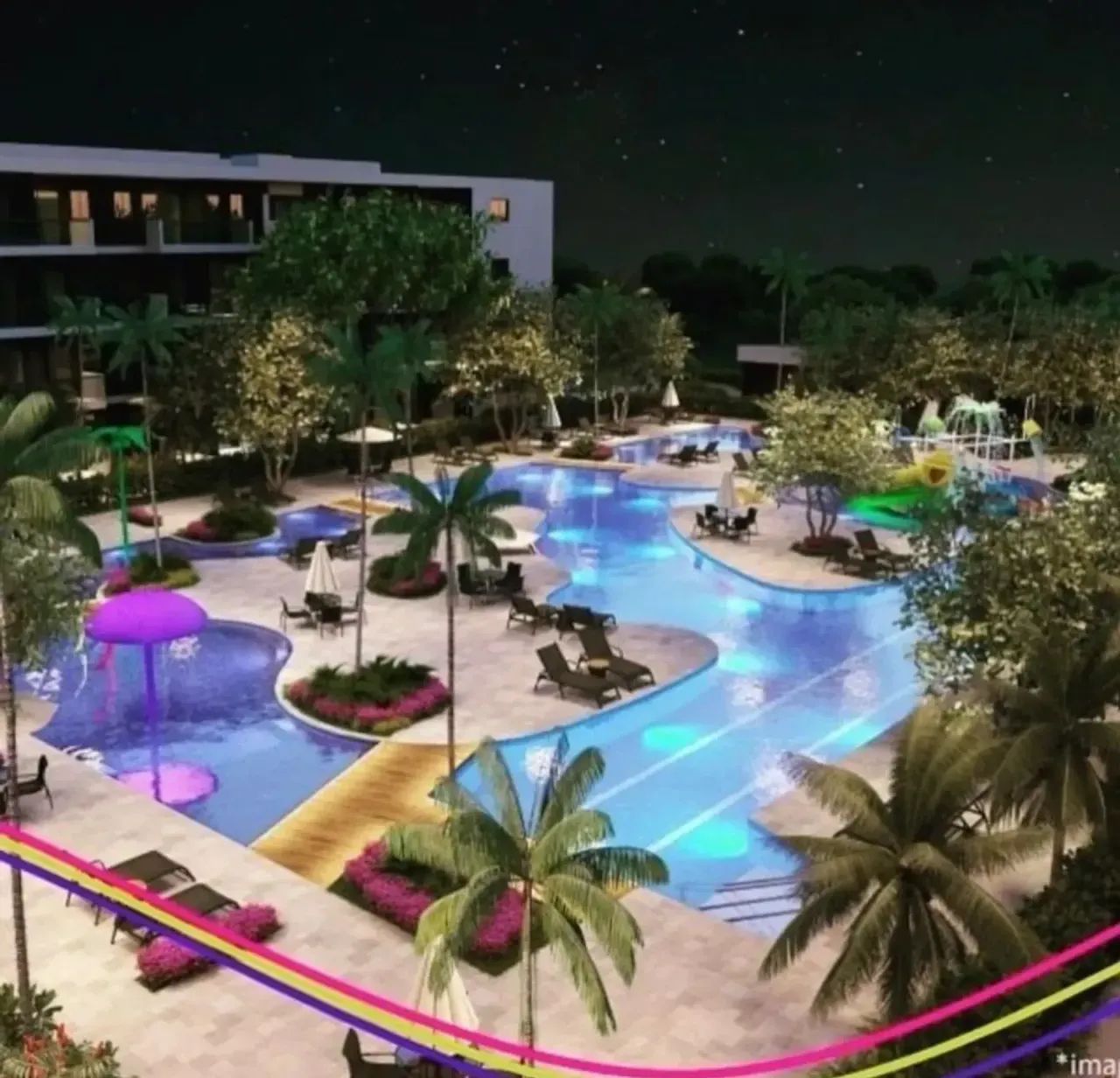 FLAT 59M2 MAKAI RESORT COMPLETO  MURO ALTO