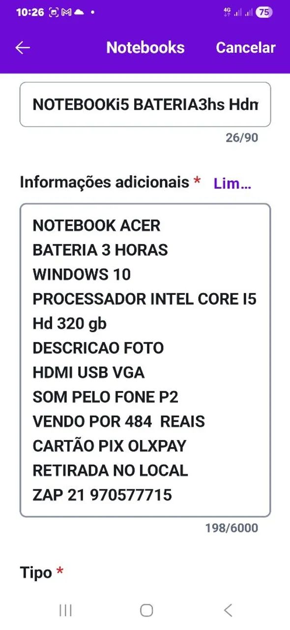 NOTEBOOK i5 BATERIA 3HS - Foto 3