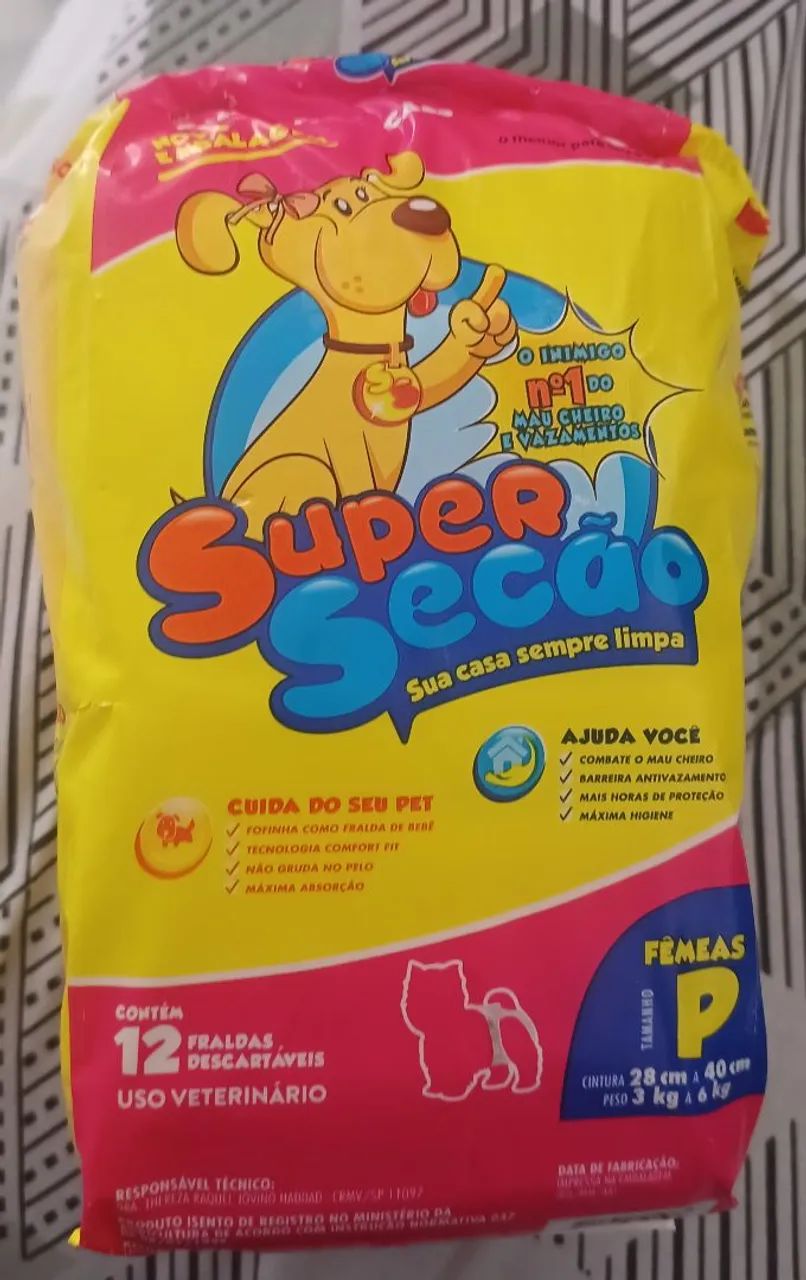 Fralda para cachorro tamanho P 10 unidades