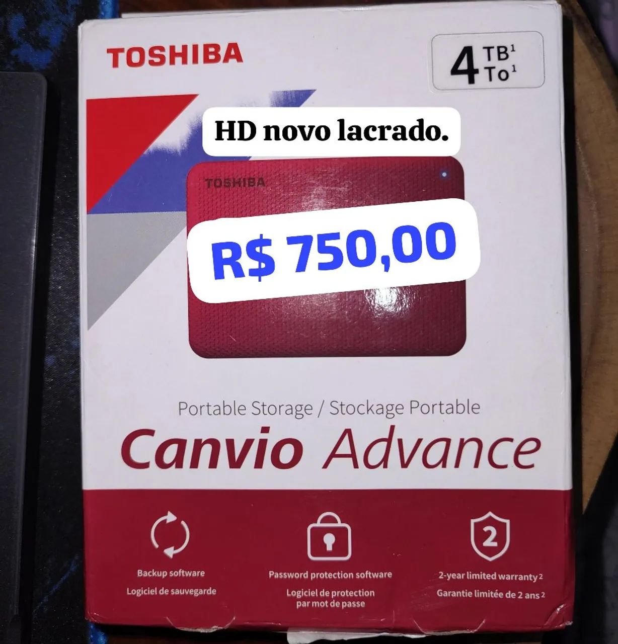 HD Externo Toshiba 4 TB novo - Foto 2