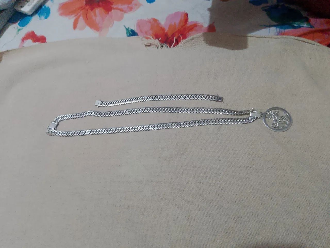 CORRENTE DE PRATA 10MM E PULSEIRA 10MM - Foto 3