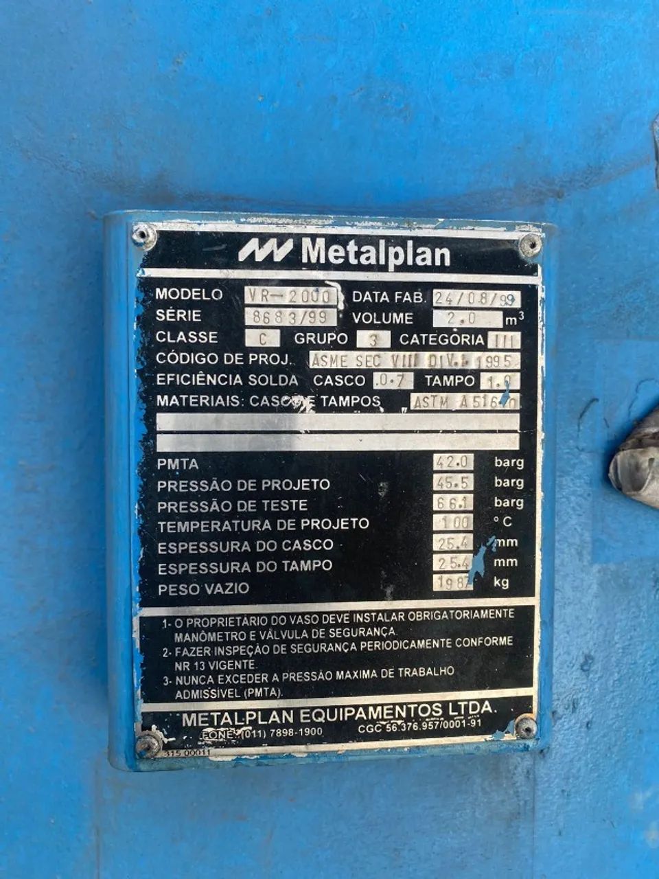 Pulmão de ar comprimido 2.000L alta pressão - Foto 2