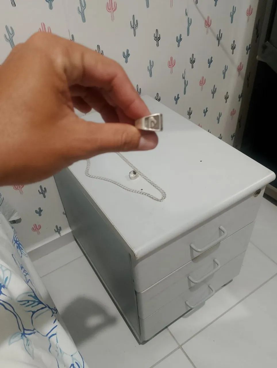 Cordão e dedeiras de Prata  - Foto 2