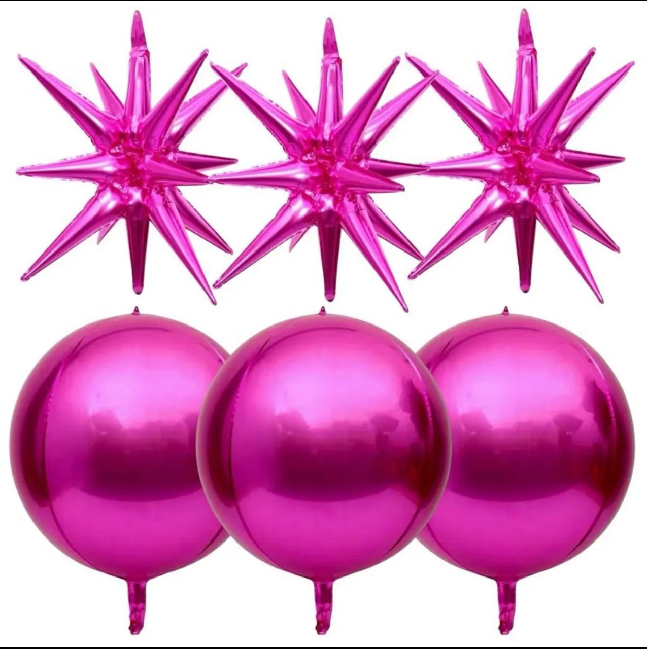 kit com 6 balões rosa metalizadoa