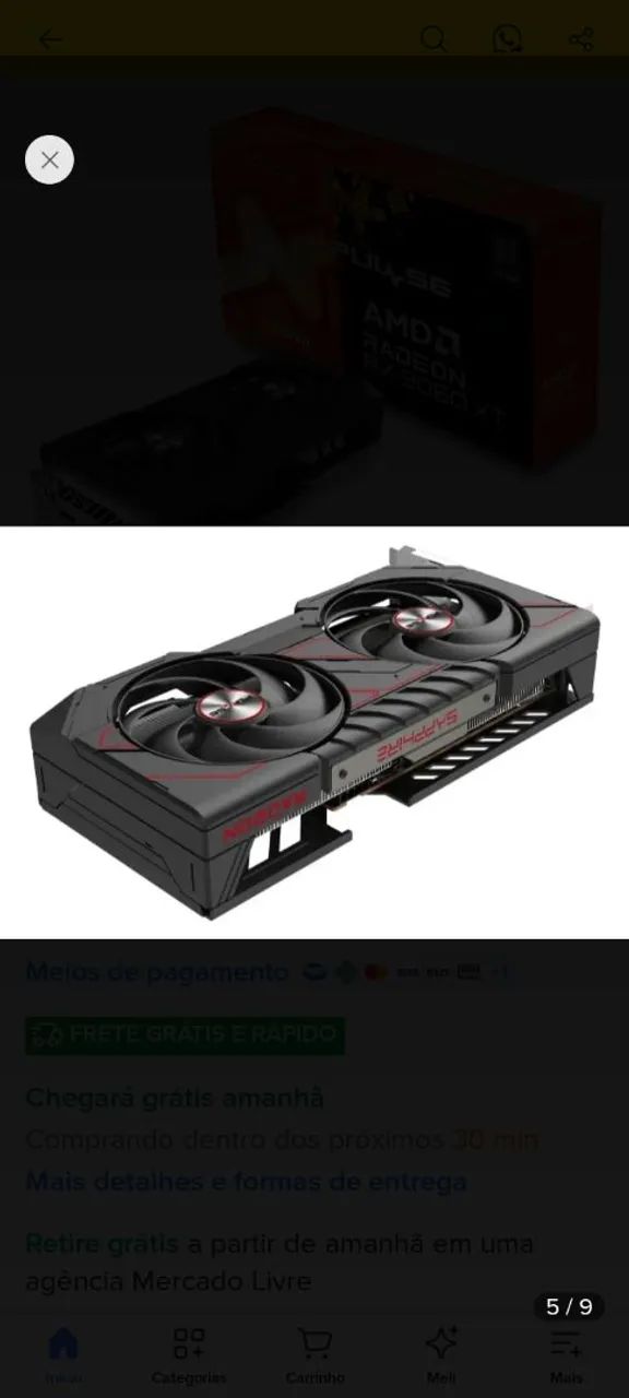RX 9060 XT 8gb Sapphire 