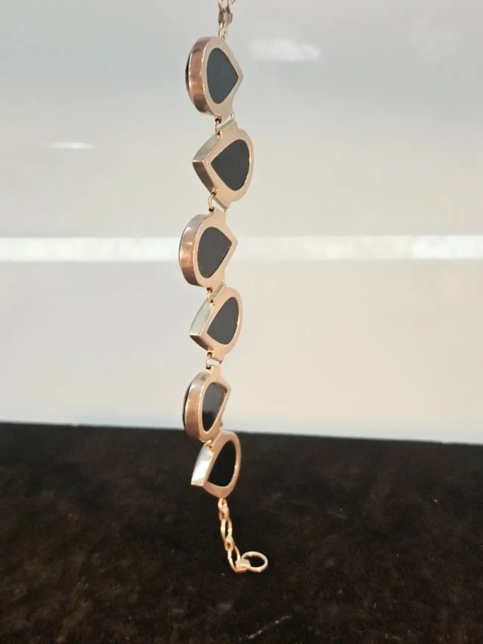 Pulseira Onix trabalho fino em prata  - Foto 4