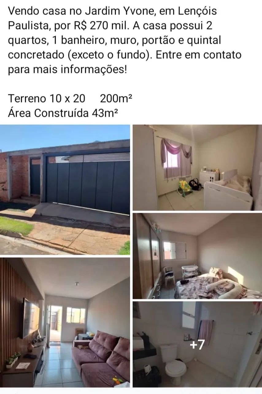 Vendo Casa em Lençóis Paulista 