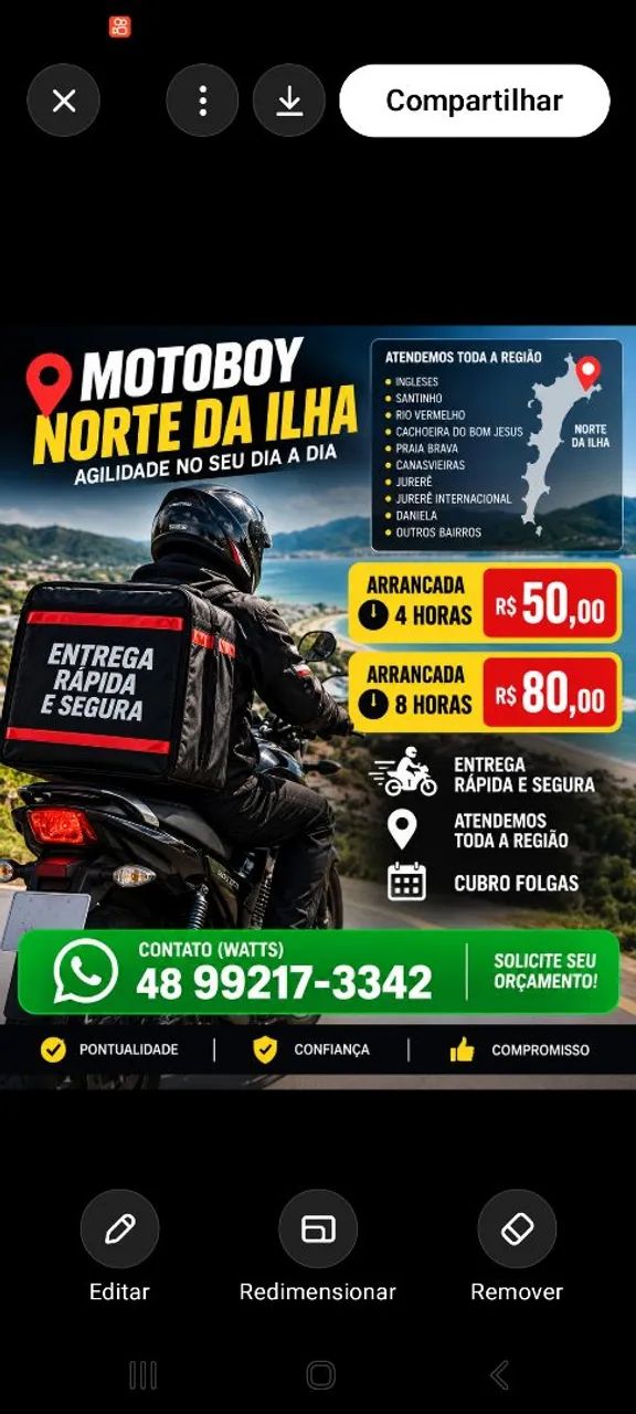 Motoboy norte da ilha 