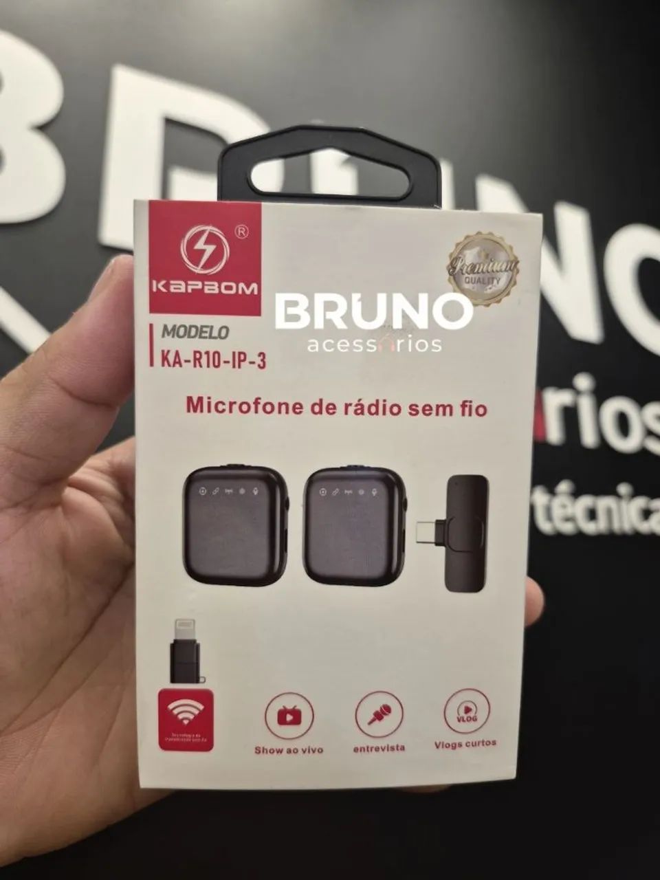 Microfone de lapela duplo sem fio para celular tipo c e lightning - Foto 2