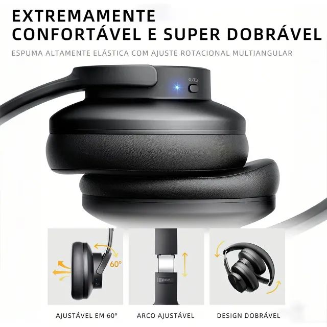 Fone de Ouvido Bluetooth Picun B8 | Over-Ear | 120 horas | 1000 mAh -Entrega Grátis- - Foto 2