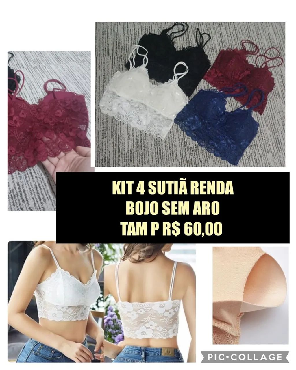 SUTIÃ KIT 4 UN RENDA