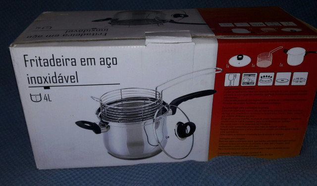 Fritadeira panela 4L de aço inoxidável - Foto 4