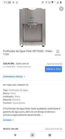 Filtro purificador de água marca polar