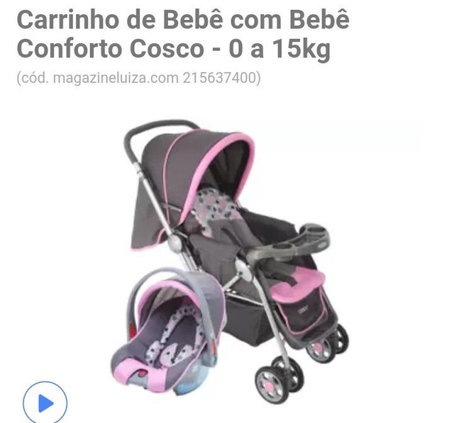 Carrinho de passeio infantil + bebê conforto