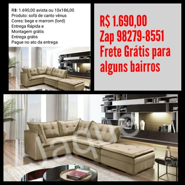 Sofá de Canto Vênus/ Frete Grátis para maioria dos bairros.