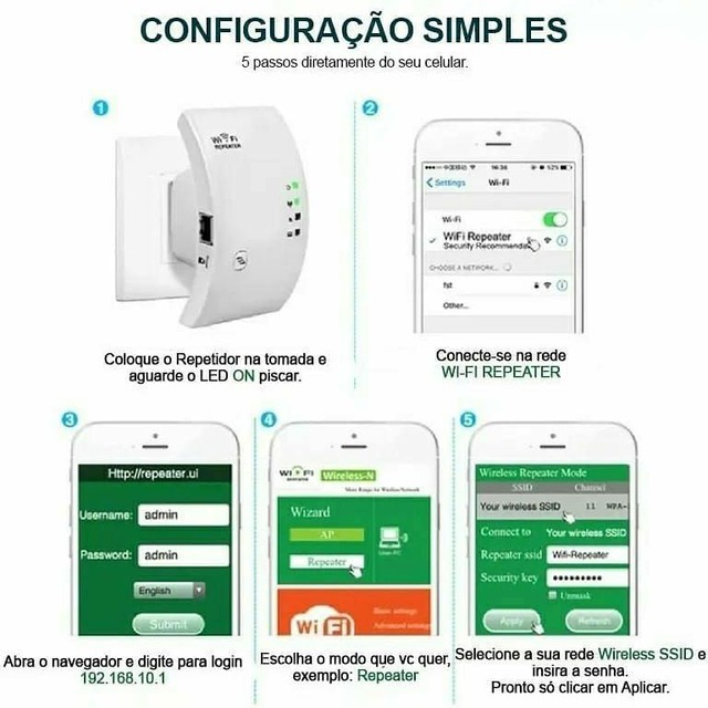  Repetidor Wireless-n Sinal Wifi Repeater 300mbps - Foto 5