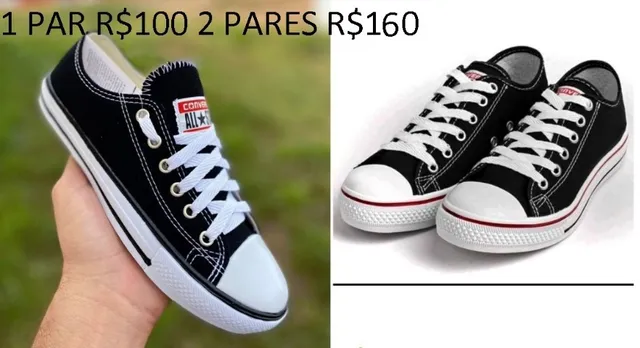 All Star Preto Couro Original Tam36, Tênis Feminino All Star Usado  92790142