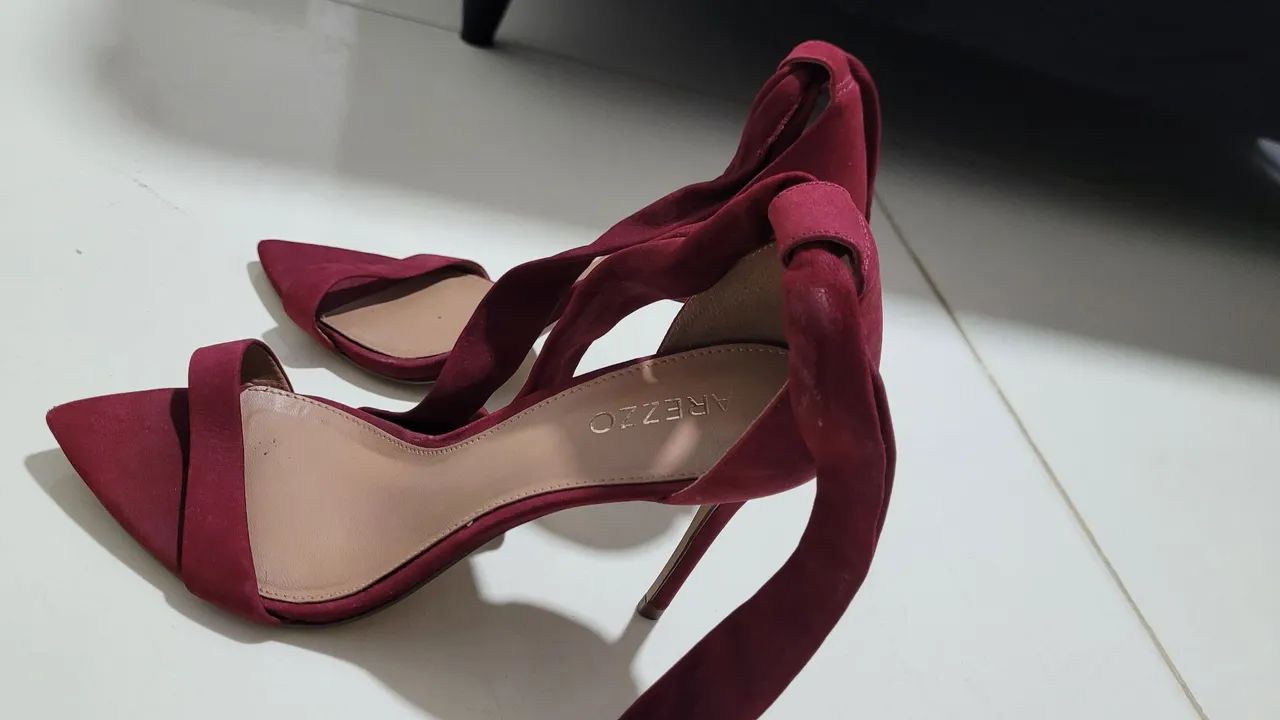 Sandália Arezzo Salto Alto Vermelho