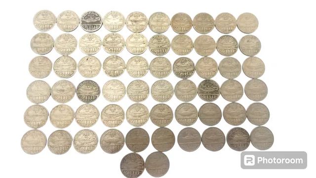 Lote 56 moedas de 400,300 e 200 réis datas 1938,1940 e 1942 de níquel Jetulio Vargas