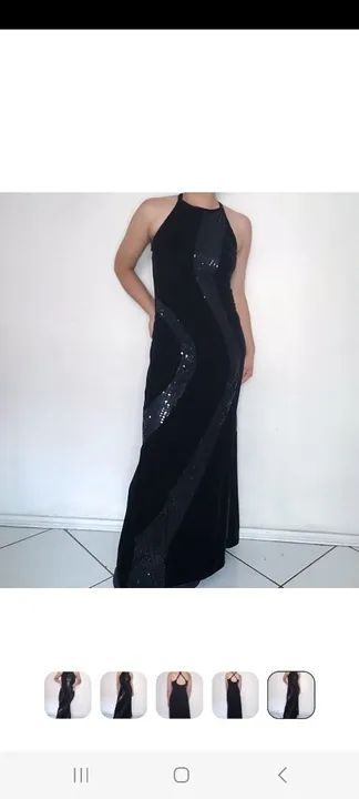 Vestido preto de veludo e paetês  - Foto 5