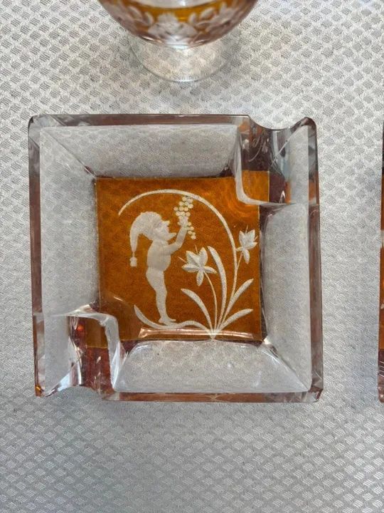 Conjunto vintage de cristal âmbar alemão (1930) - Foto 2