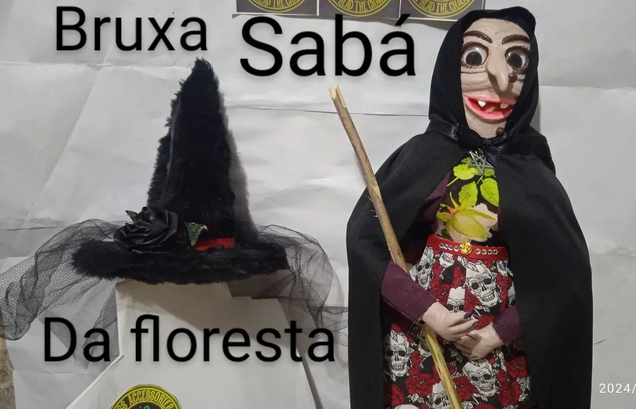 Bruxa Sabá  mexe os olhos,comprimento sem o chapéu 51cm,com chapéu 63cm. - Foto 6