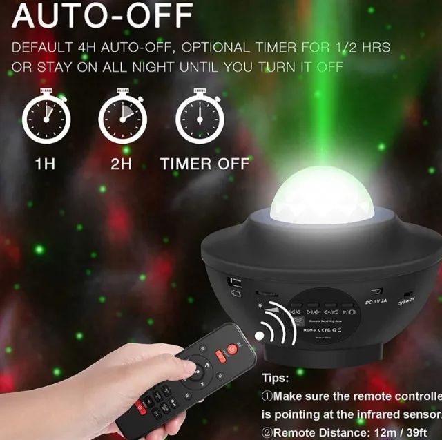 Projetor Galaxia decoração e iluminação com som e bluetooth - Foto 3