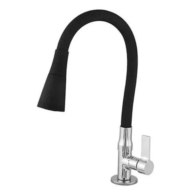 Torneira Cozinha Preta Gourmet Bancada Tubo Conico 2 Jatos