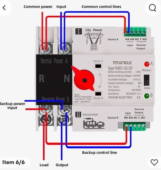 Chave de Transferência Automatica 02 polos tomz 220v - Foto 5