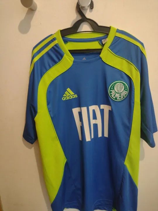 Camisa Palmeiras Adidas Azul e Verde Limão - Foto 5