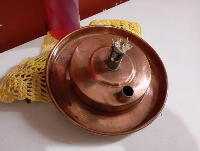 lamparina lampião antigo em cobre importado - Foto 4