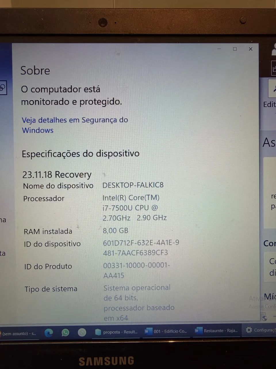 Notebook Samsung Corel i7 7ª geração  - Foto 6