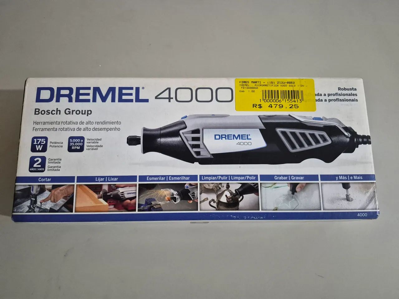 Lixadeira - Micro/Retifica 4000 Dremel + Kit Acessórios com 160 peças Dremel