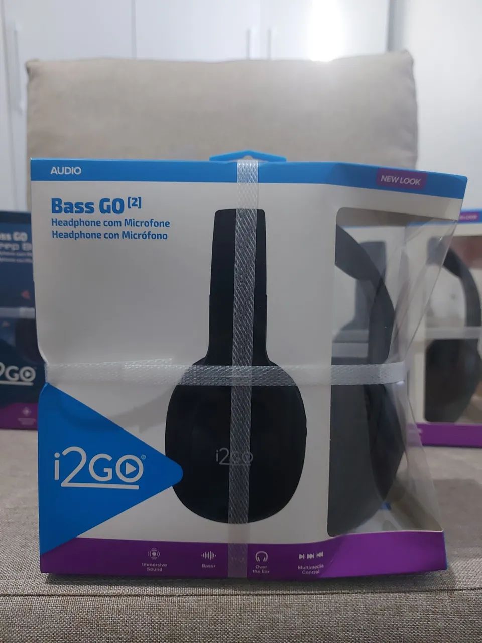 Fone de Ouvido i2Go Bass GO Deep Blue com Microfone - Foto 4