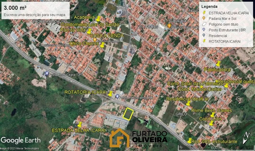 TERRENO 3.000M² A VENDA- R$ 1.350.000,00 ESTRUTURANTE-ROTATORIA DO ICARAI- CAUCAIA CE. - Foto 2