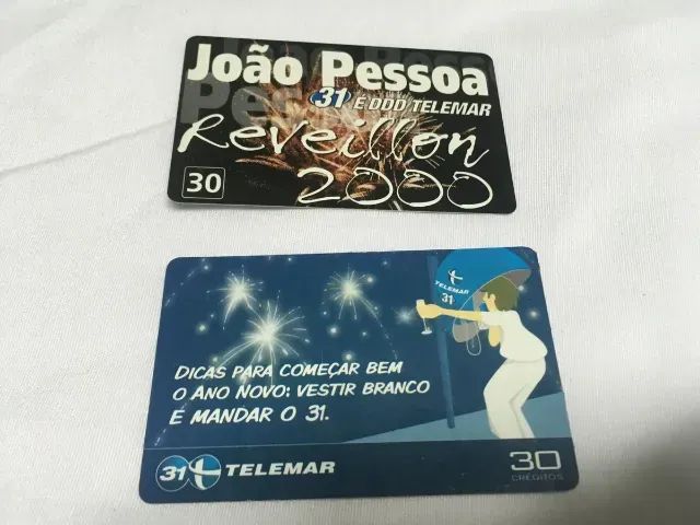 2 Cartões Telefônicos Série Reveillon 
