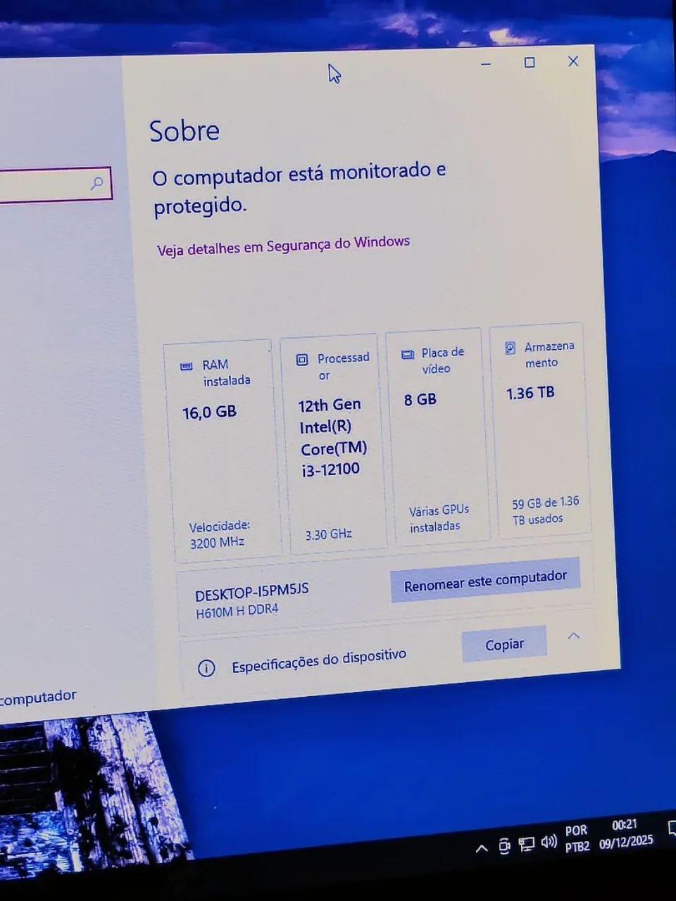 VENDO PC Gamer Completo (Roda Fivem,Witcher 3,RedD,Res4R,OverW,WarZ,Pubg Outros Pubg,Over - Foto 3