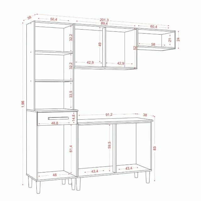 Armário de Cozinha Compacta com 06 Portas 01 Gaveta Novo varios modelos - Foto 3