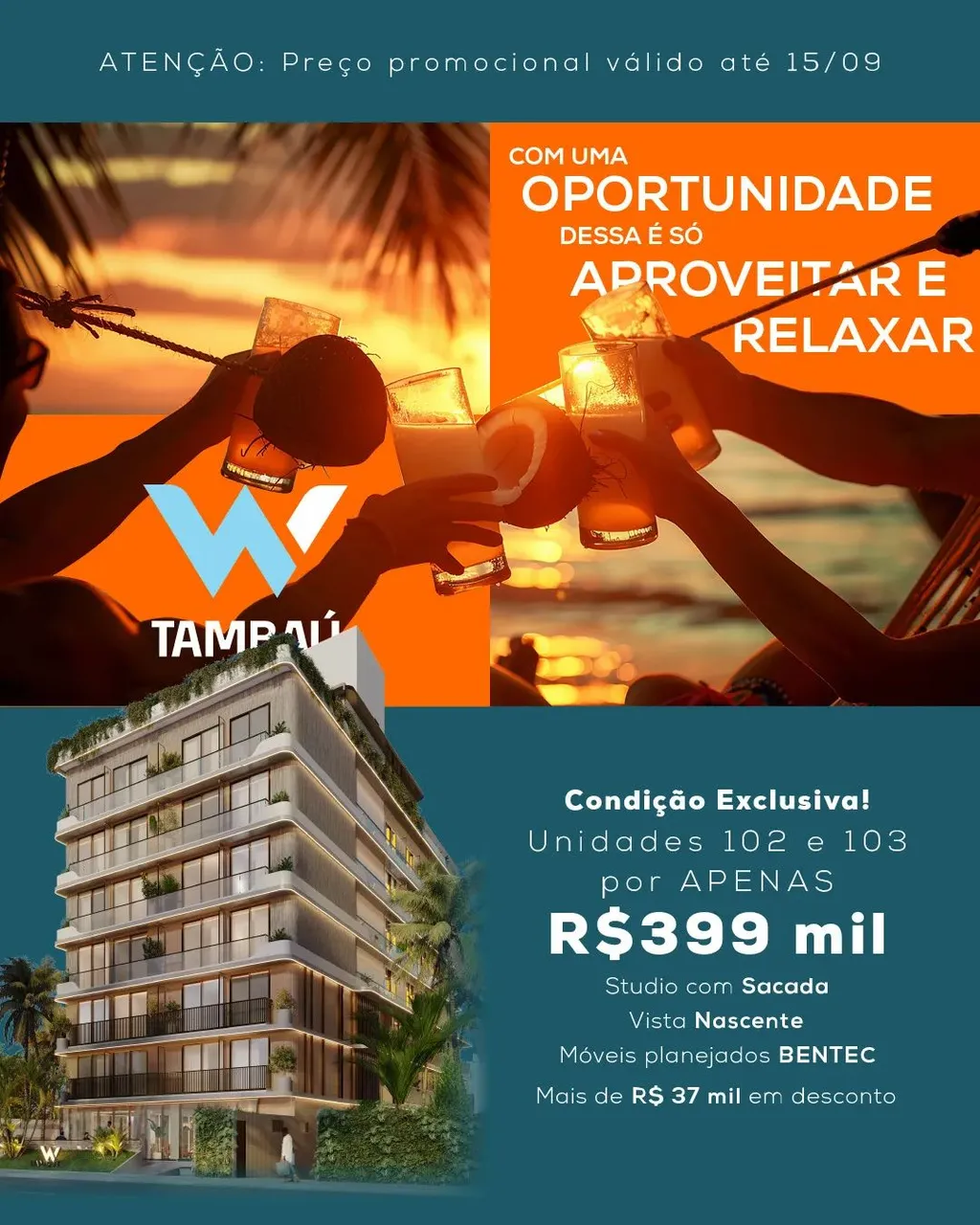 19- Flats incríveis em Tambau com rentabilidade certa em cima do Hotel Tambau e praia