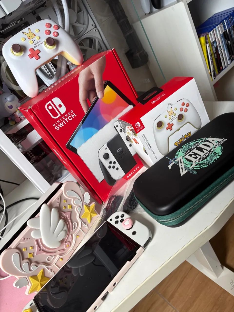 Nintendo Switch oled com acessórios exclusivos