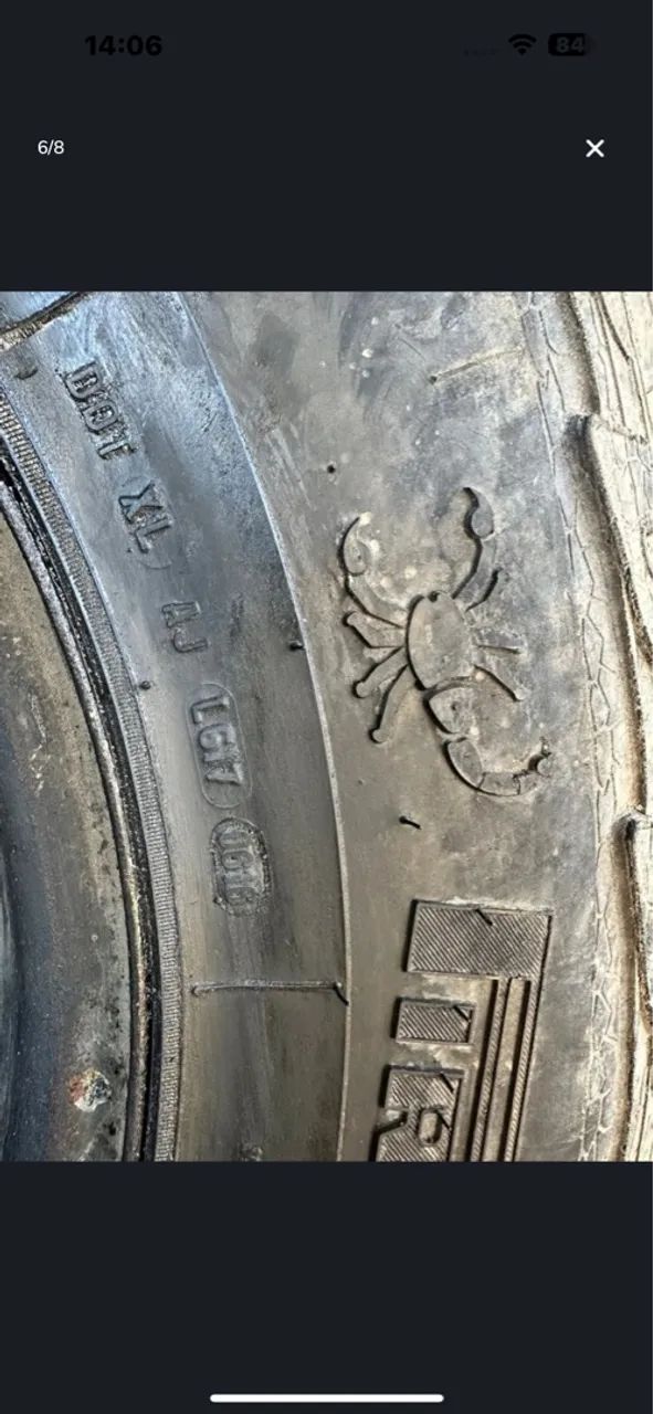 Roda com pneu 265/70R16 para Step Ford F350 F250 pneu final da vida  - Foto 2